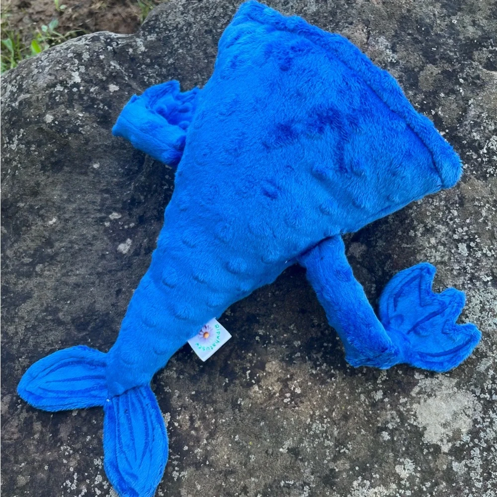 Sea Creature Blue Sea Eater HandMade Plush Toy fish Beast ocean 12” Royal Blue